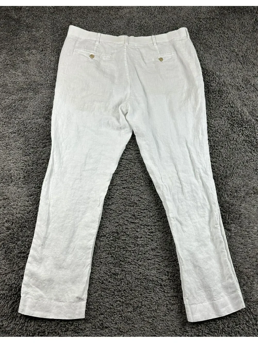 Cubavera Collection Mens White 100% Linen Pants Straight Leg Sz 38x32
